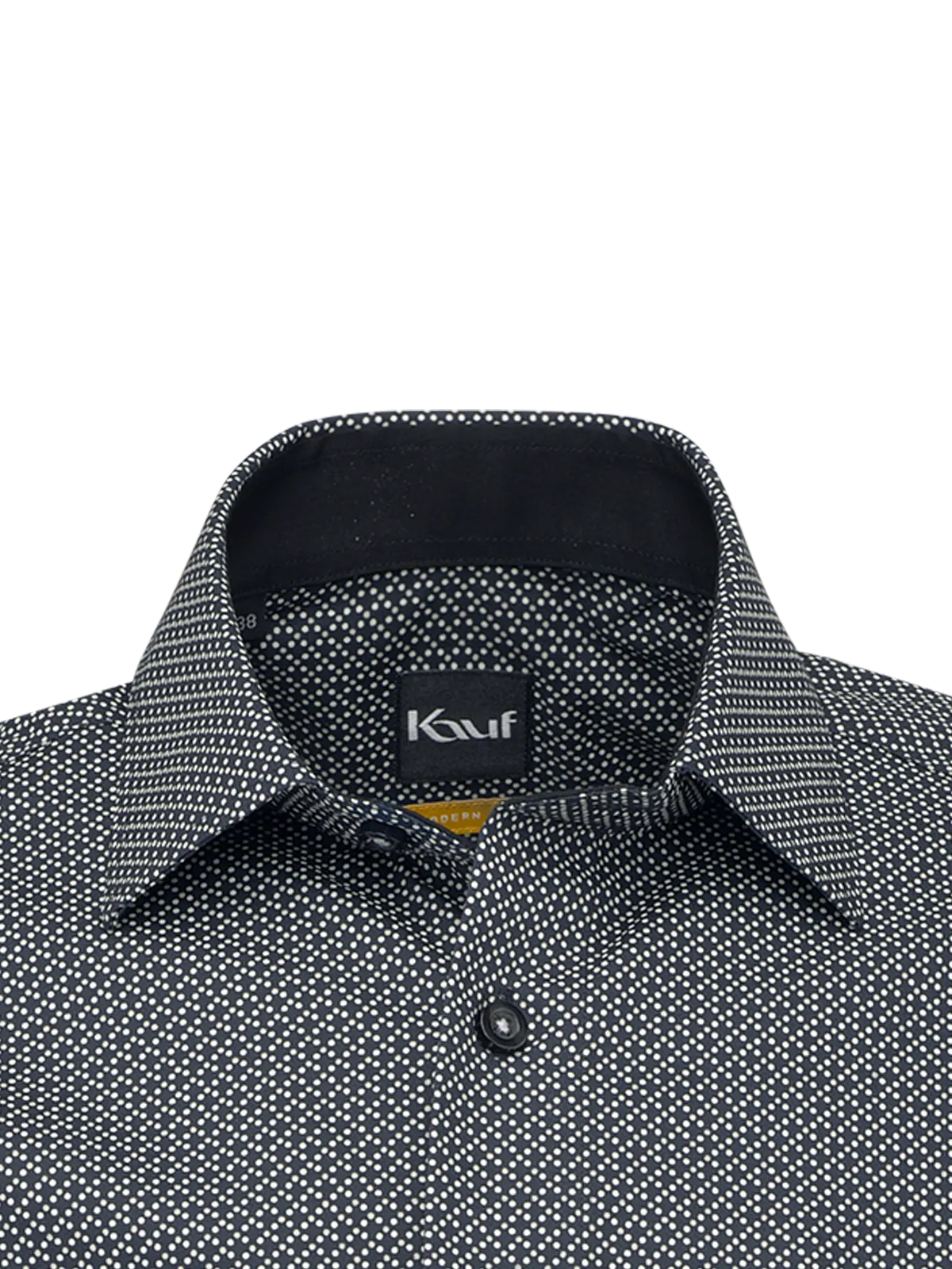 Camicia nera Firenze New Kent Modern Fit con raffinata stampa a pois