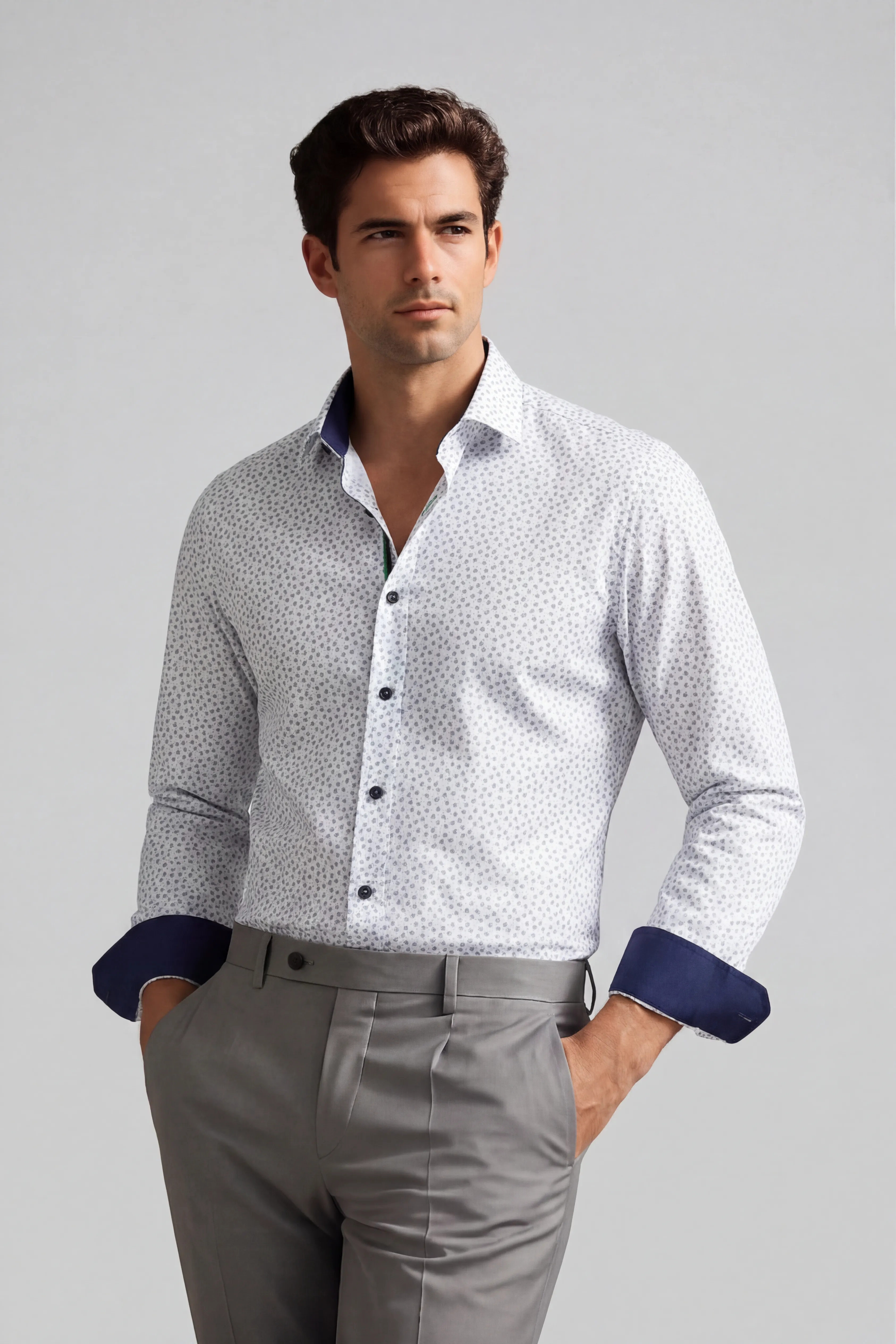 London New Kent slim fit con contrasto