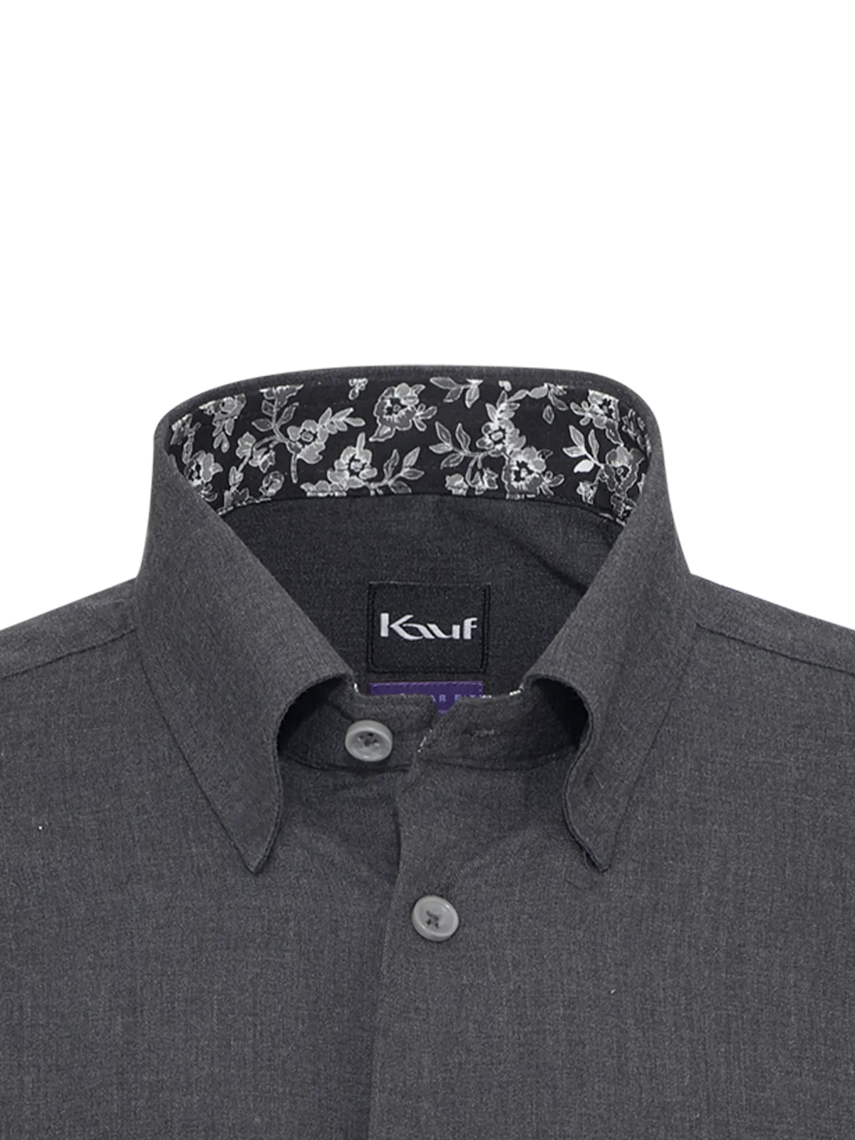 Chemise en flanelle Bari Kent gris foncé, Coupe Regular Fit