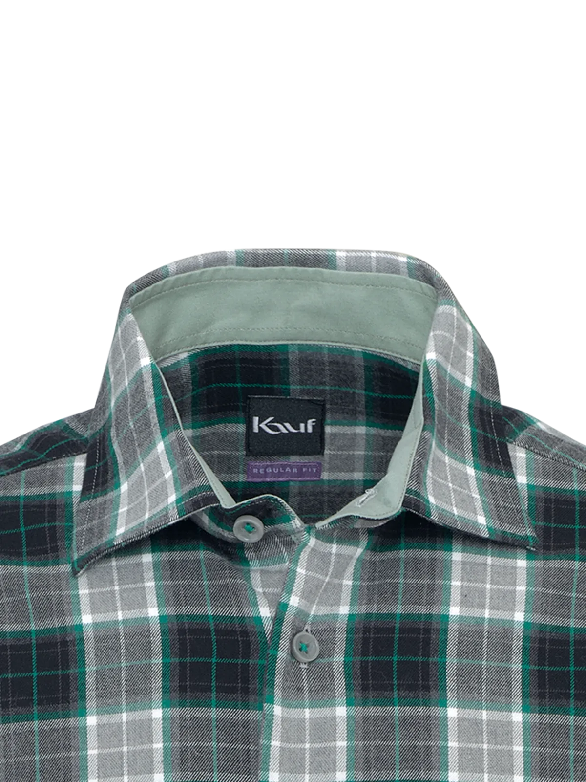 Dark grey and dark green Bari Kent flannel shirt with a distinctive chequered pattern