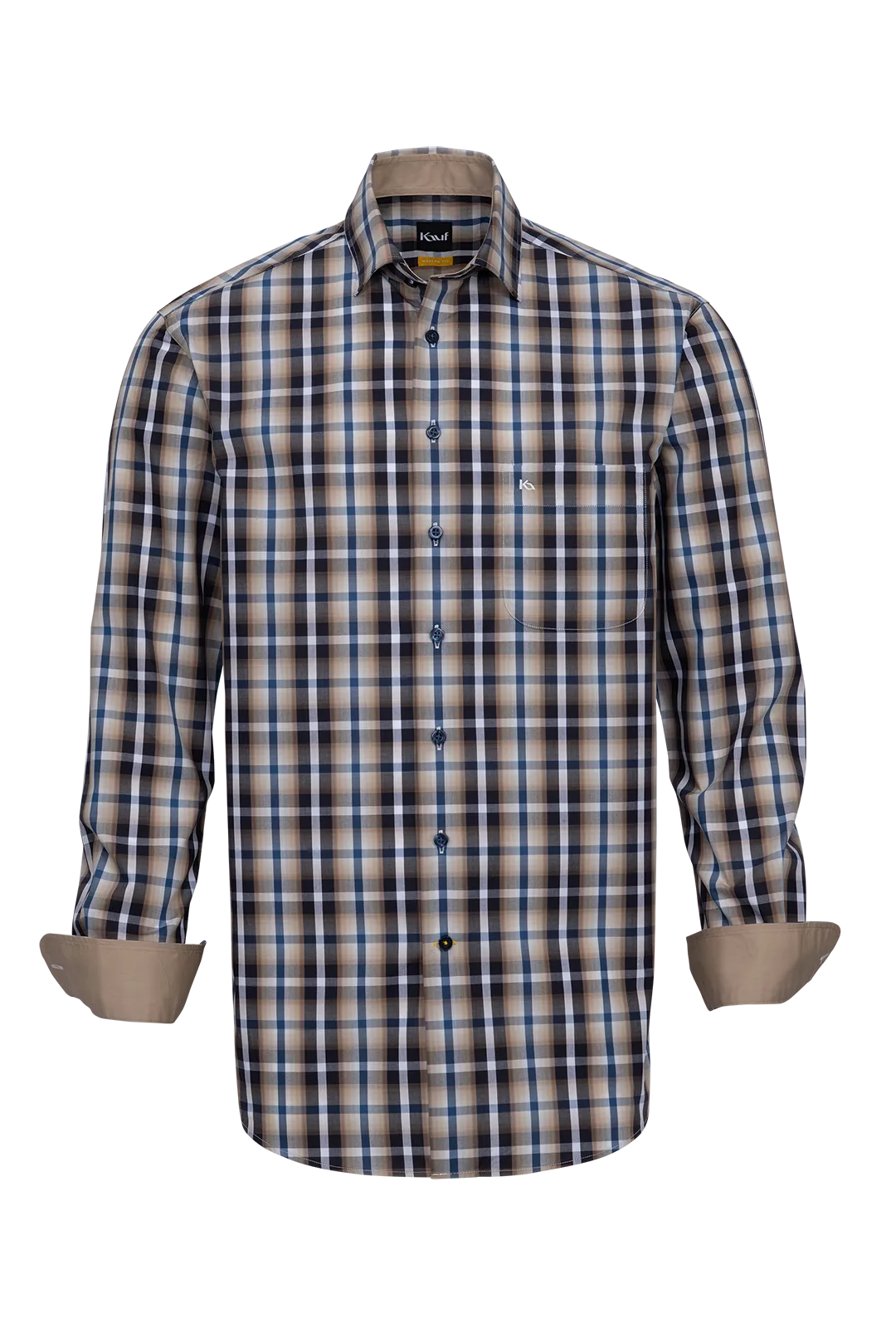 hemd beige kariert