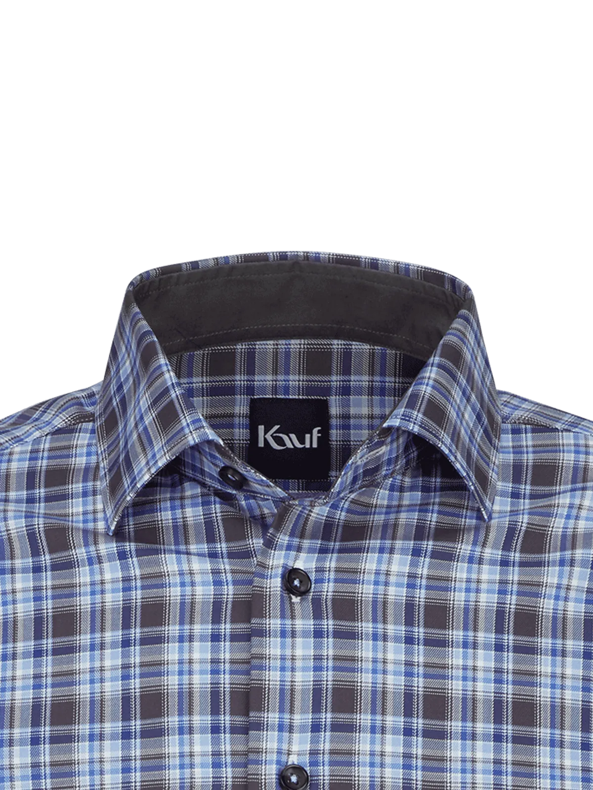 Bari Kent Langarm regular fit blau mit Kontrast