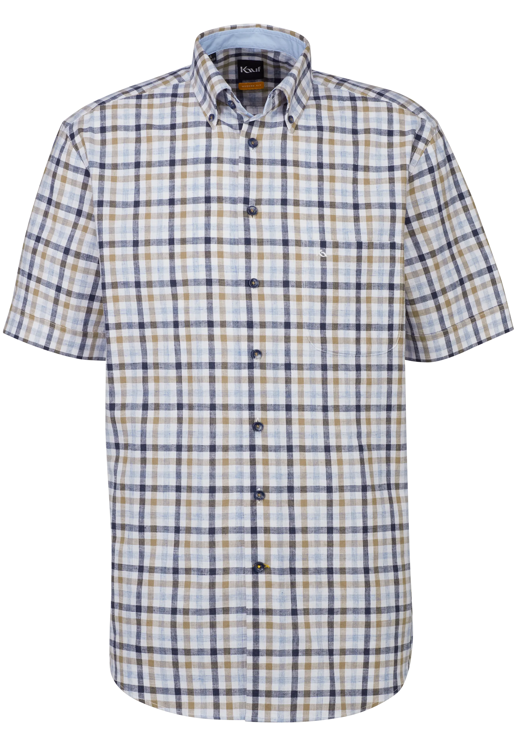 Verona Button Down Kurzarm modern fit mit Kontrast