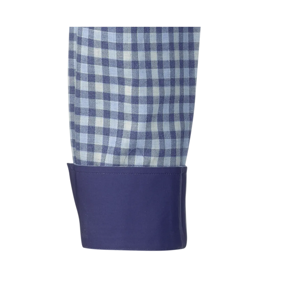 Regular-fit flannel shirt in navy, light blue and beige with a checked pattern