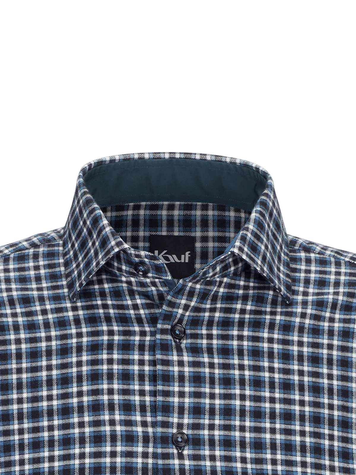 Bari Kent Langarm regular fit mit Kontrast in Flanellqualität