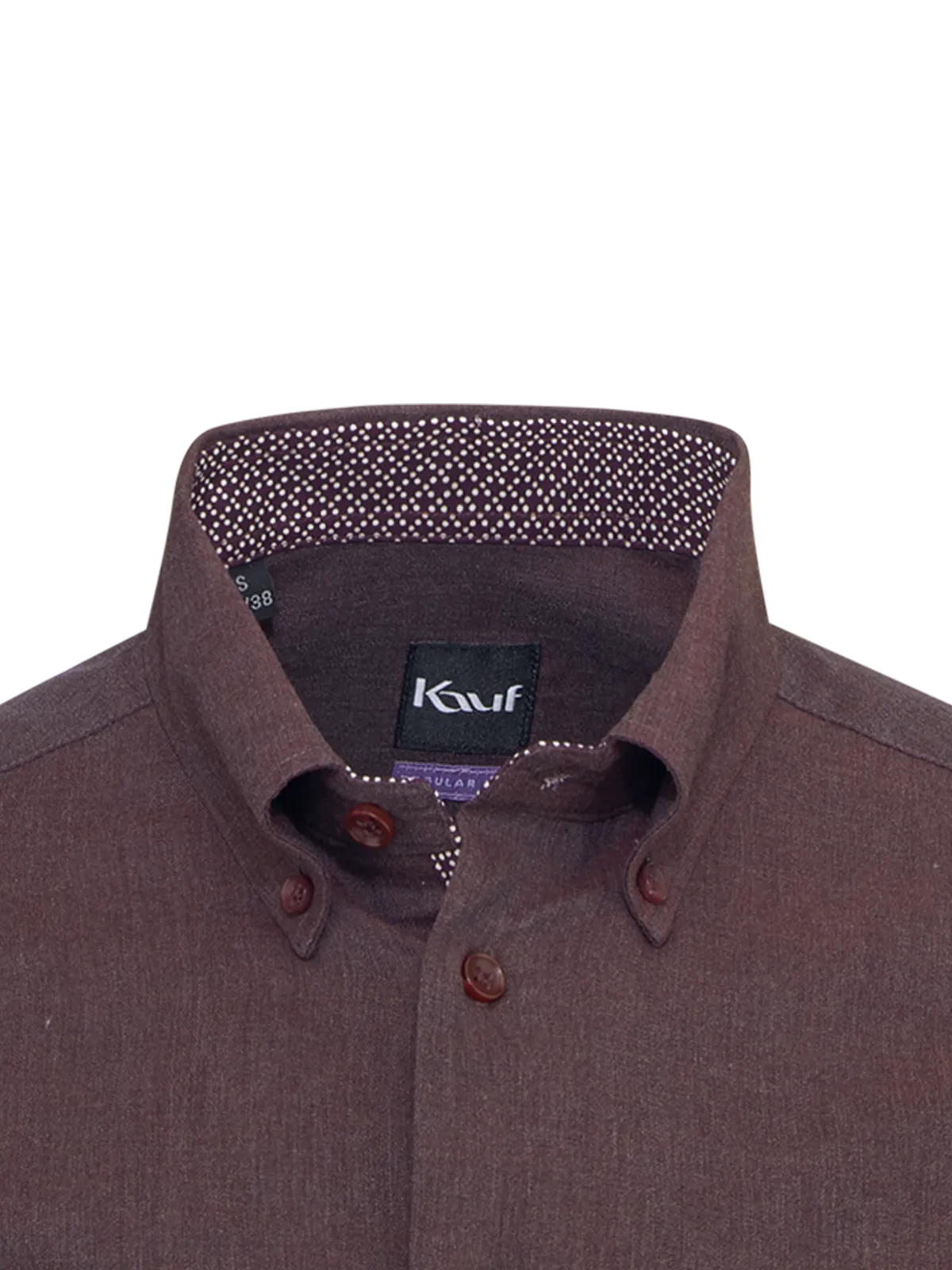 Chemise en flanelle Bari rouge bordeaux à col boutonné, coupe Regular Fit