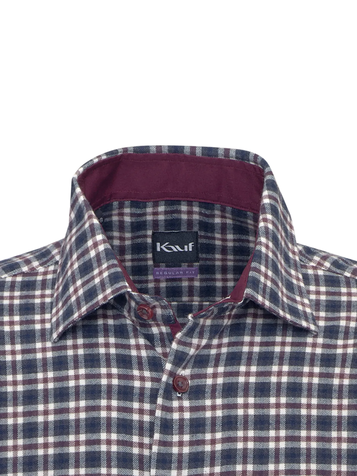 Chemise en flanelle Bari Kent gris foncé et bordeaux à carreaux