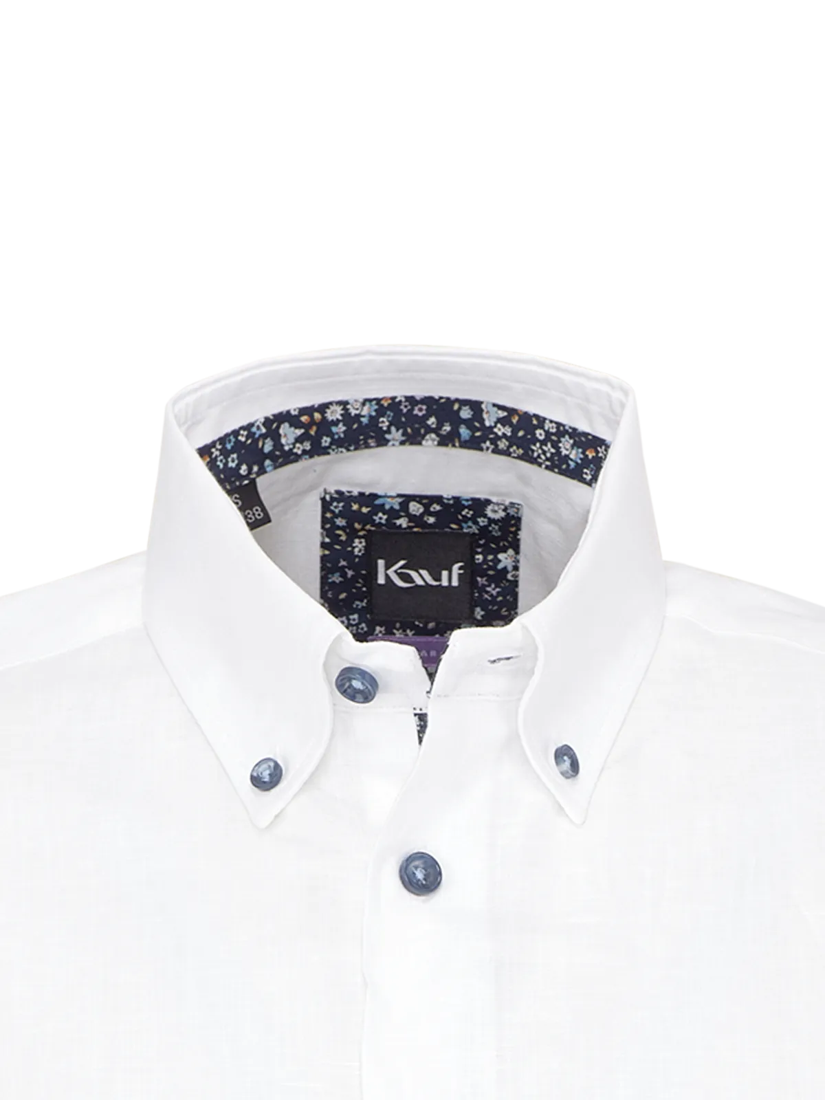 Bari Button Down Langarm regular fit mit Kontrast mit Leinen