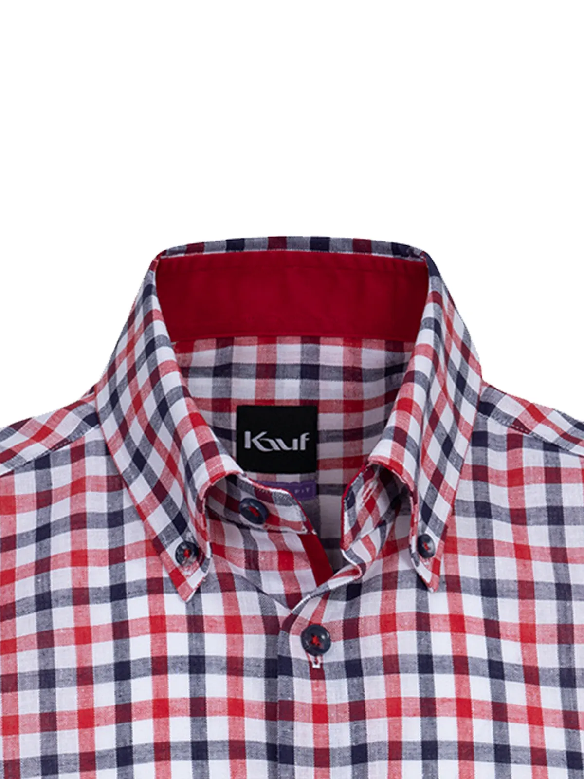 Bari Button Down Kurzarm mit Kontrast mit Leinen