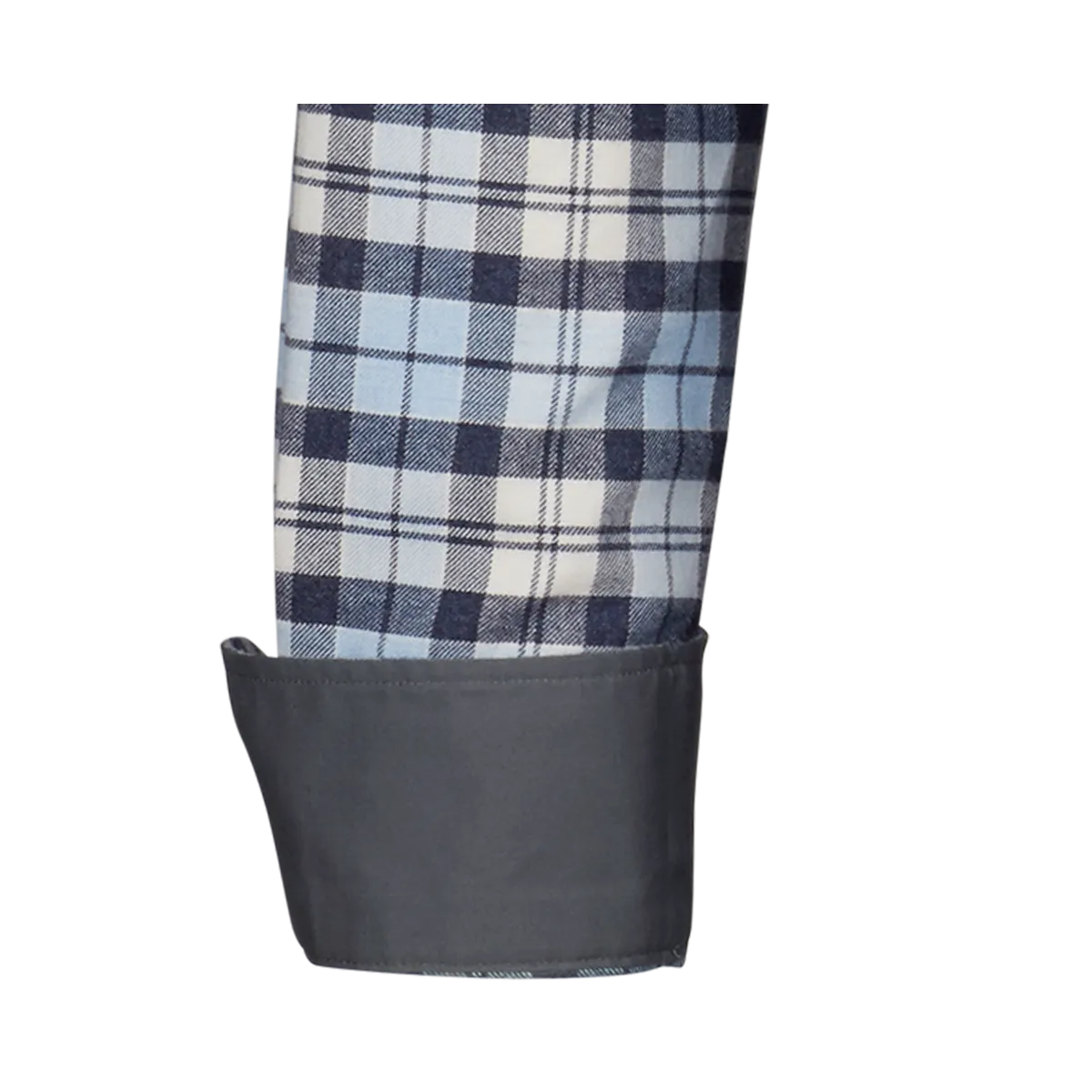 Bari Kent Langarm regular fit mit Kontrast in Flanellqualität