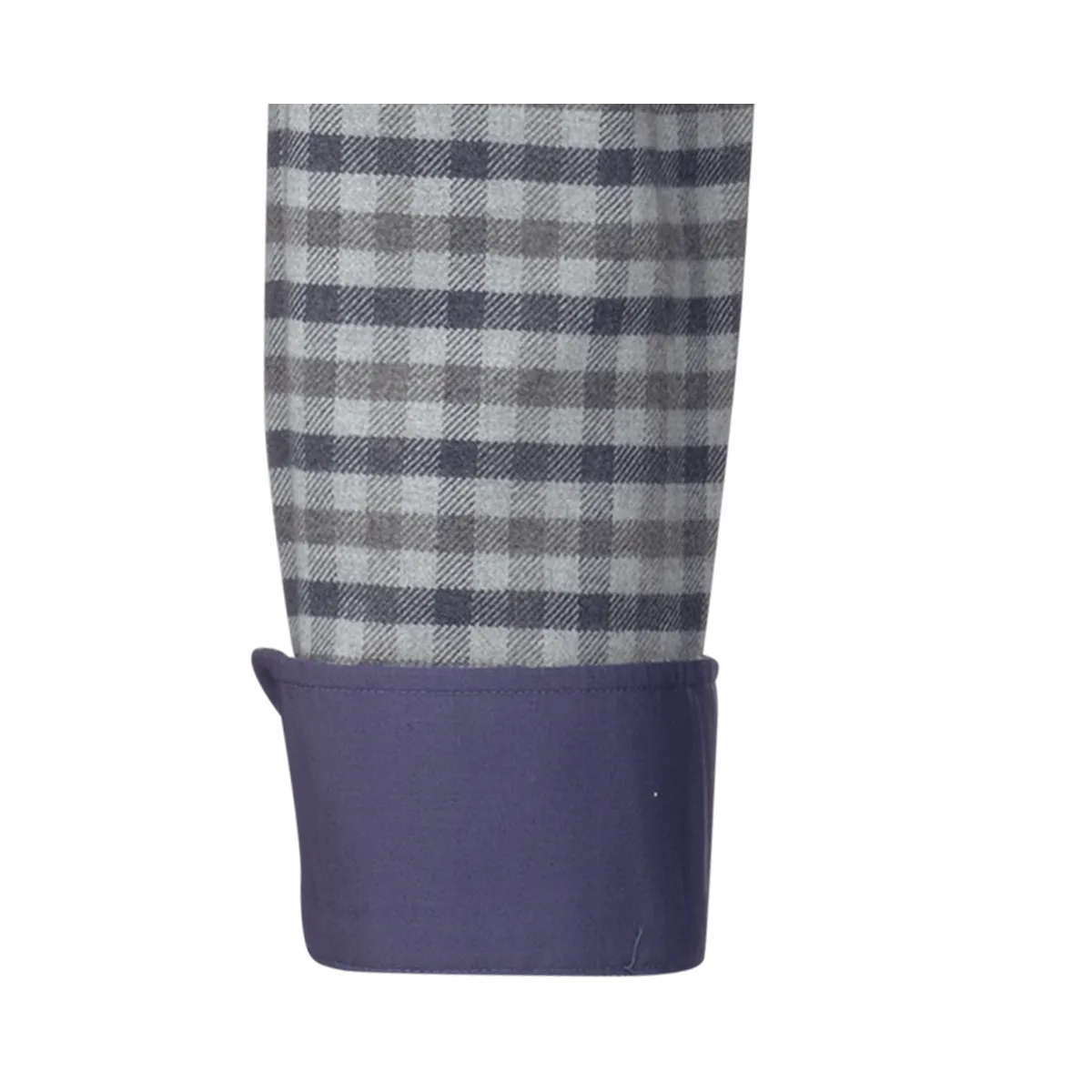 Grey Bari Kent flannel shirt with navy details