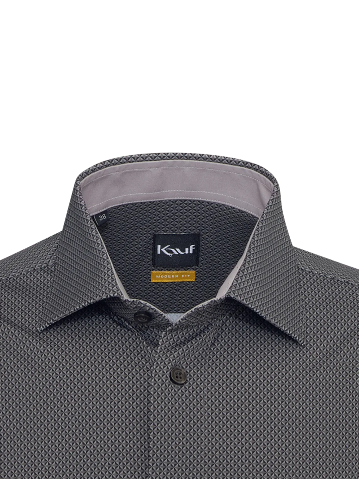 Camicia in jersey Firenze New Kent marrone scuro, vestibilità moderna