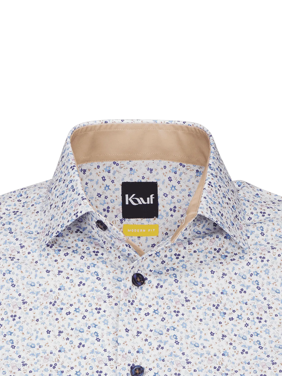 Firenze New Kent Langarm modern fit weiss mit Kontrast