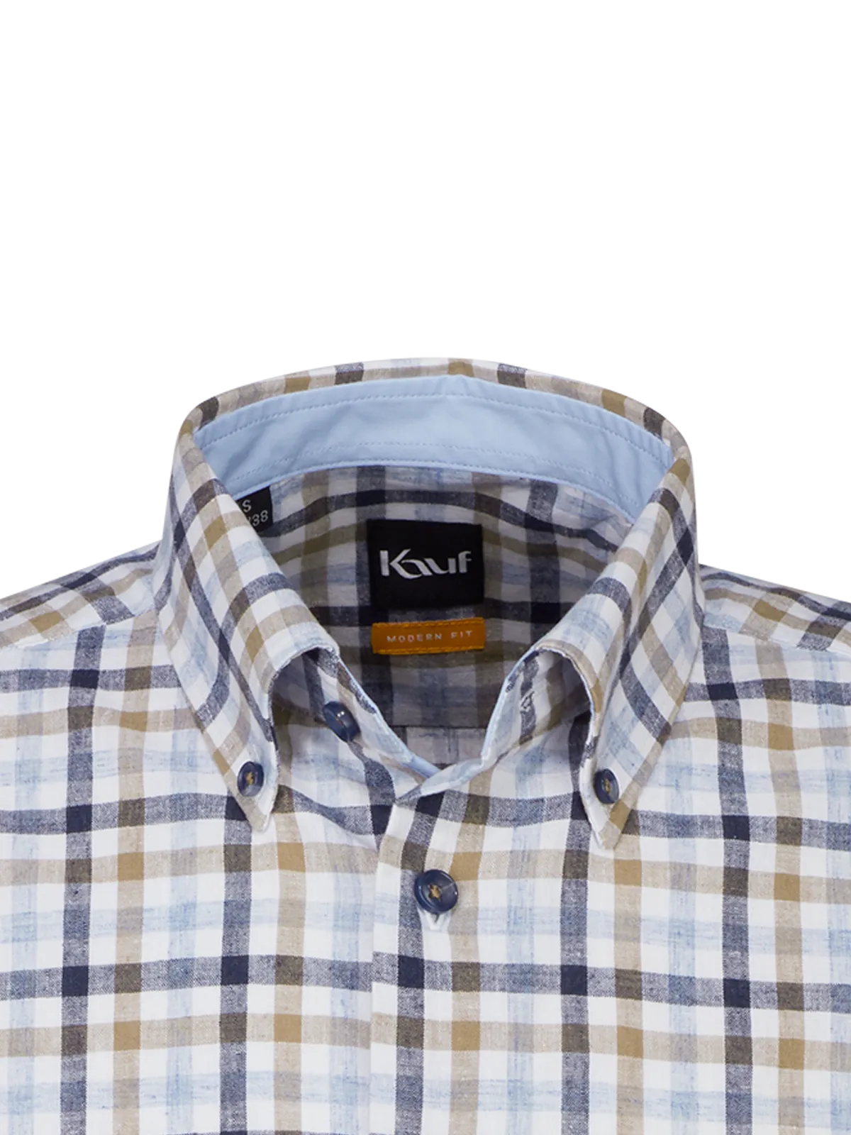 Verona Button Down Kurzarm modern fit mit Kontrast