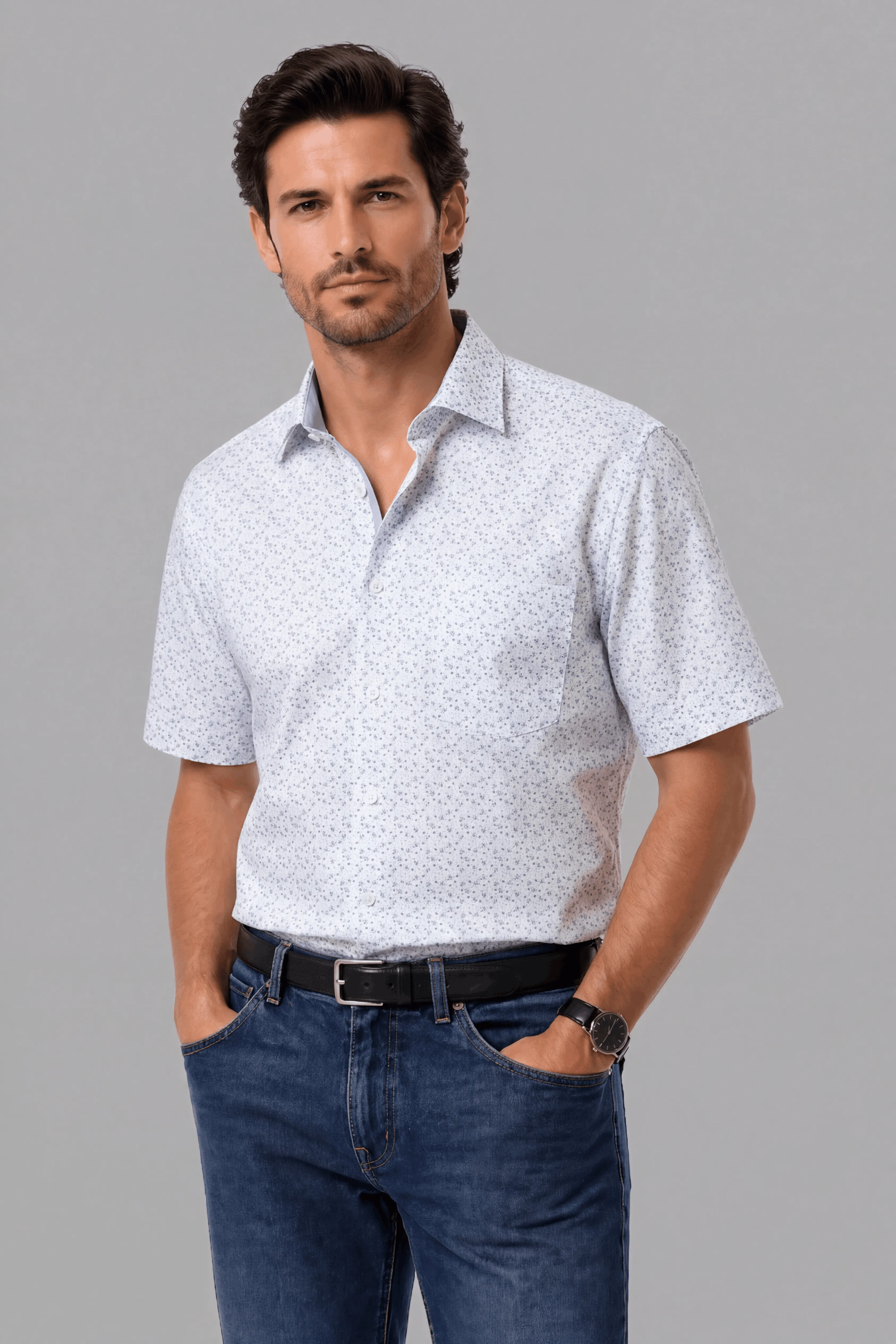 Bari Kent manches courtes regular fit avec contraste
