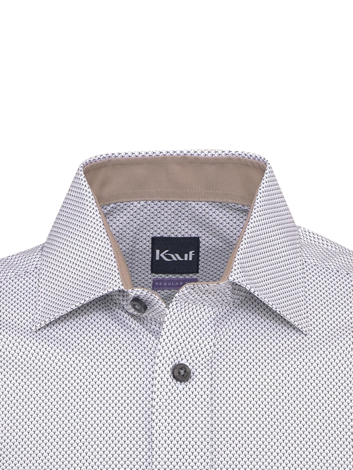 Chemise pour homme Coupe Regular Fit gris-beige avec un imprimé minimaliste raffiné