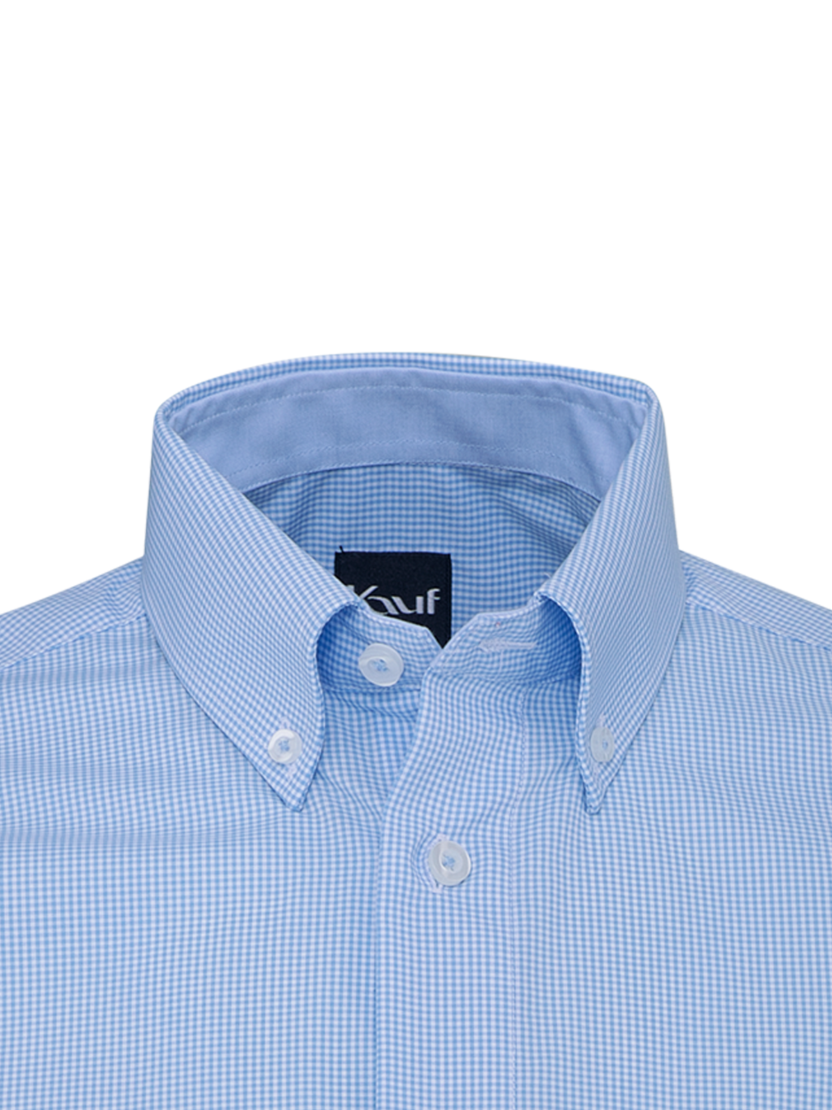 Hellblaues Firenze Button-Down-Hemd Modern Fit im Vichy-Karo