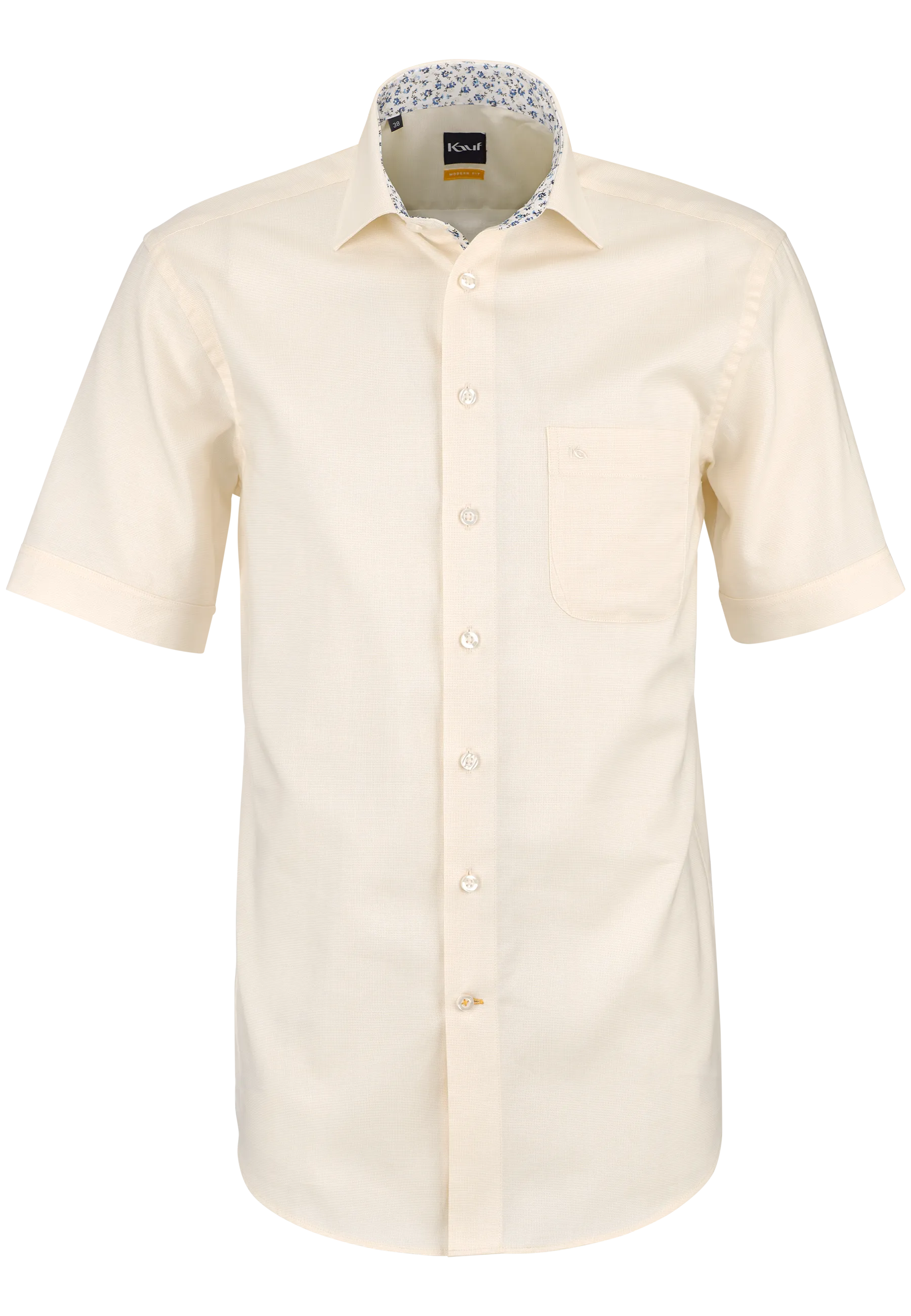 chemise homme jaune à manches courtes