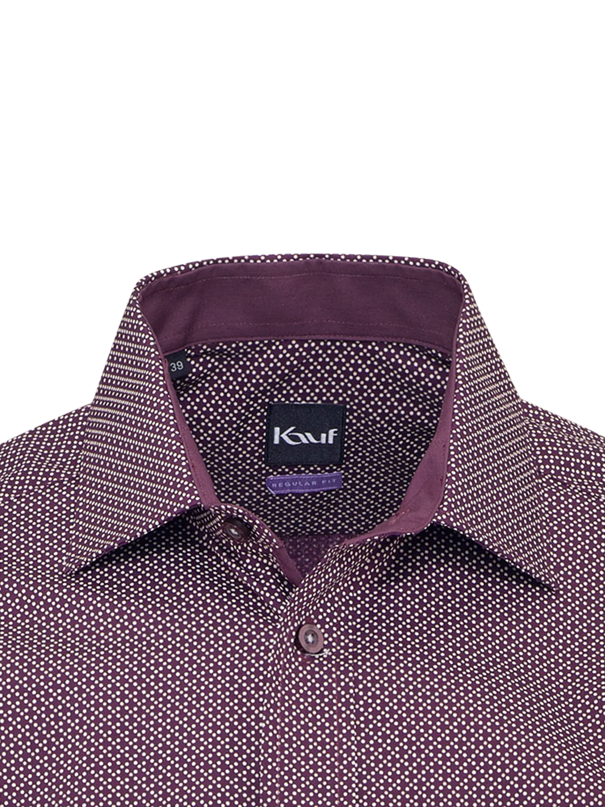 Chemise pour homme Coupe Regular Fit, couleur bordeaux, avec un fin imprimé à pois
