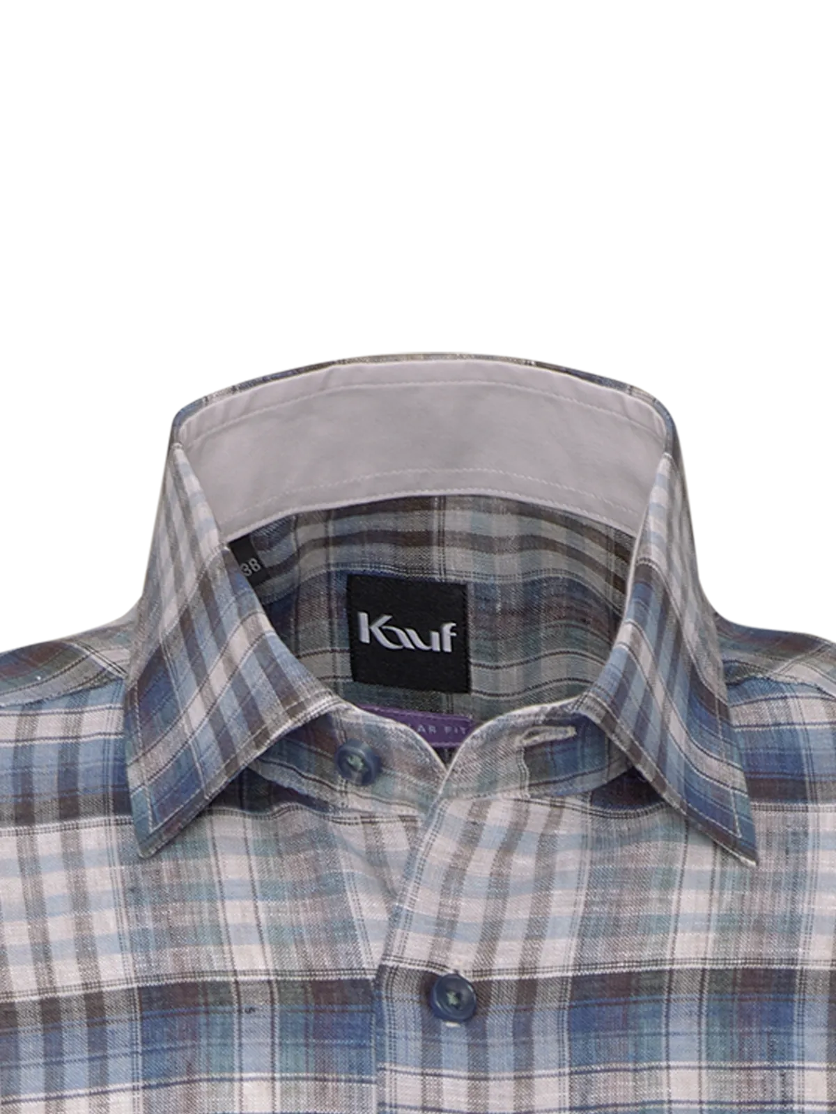 Bari Kent Kurzarm regular fit mit Kontrast mit Leinen