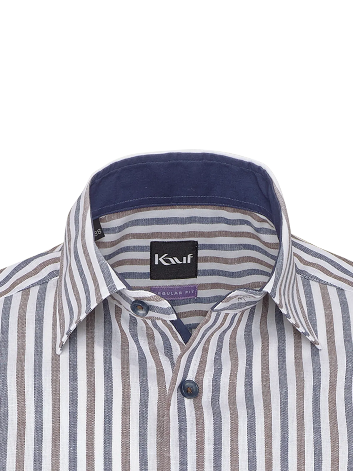 Bari Kent regular fit Kurzarm mit Kontrast mit Leinen