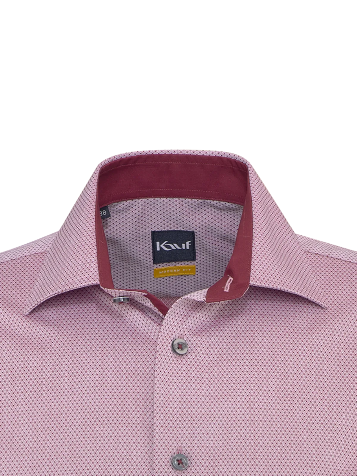 Camicia Pisa New Kent rosso medio vestibilità regolare con raffinata trama a rombi
