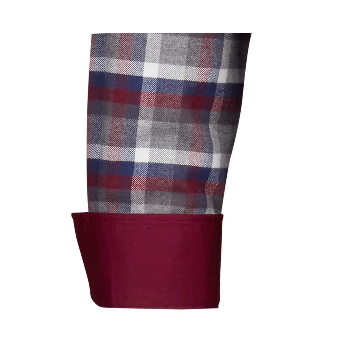 Bari Kent Langarm regular fit mit Kontrast in Flanellqualität