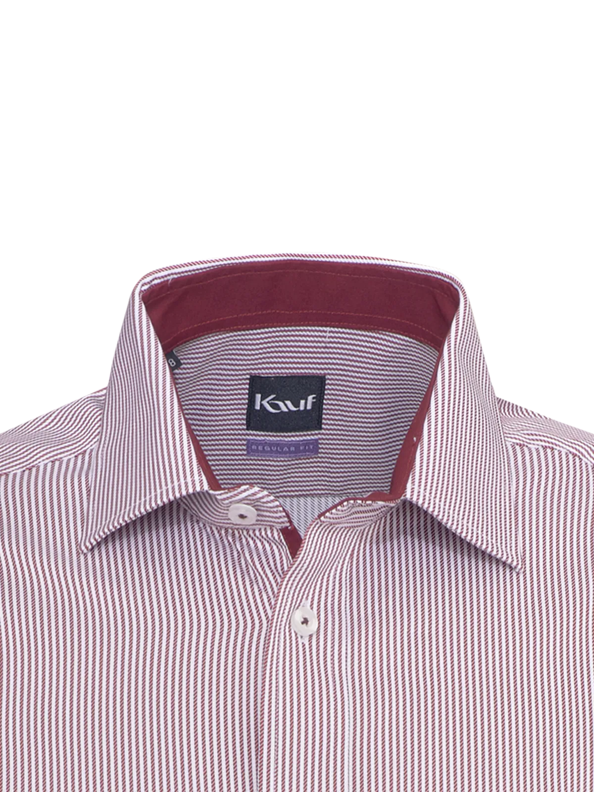 Wine-red and white Pisa New Kent shirt, regular fit, with Roman stripes