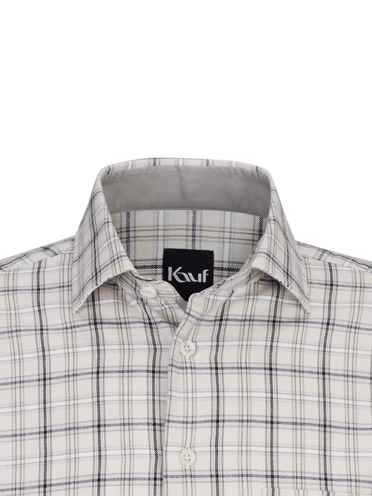 Bari Kent Langarm regular fit mit Kontrast in Flanellqualität