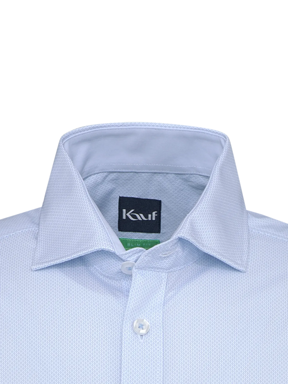 Slim Fit Herrenhemd Weiss-Celesteblau mit feinem Rautenmuster