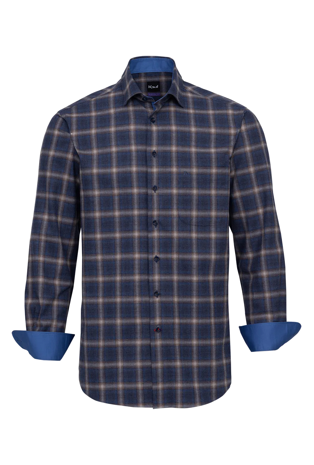 jeansblau kariertes hemd