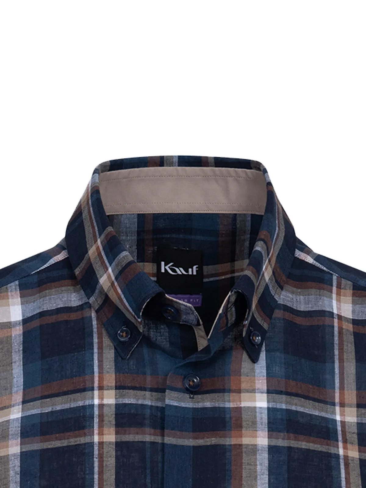 Bari Button Down mit Kontrast mit Leinen