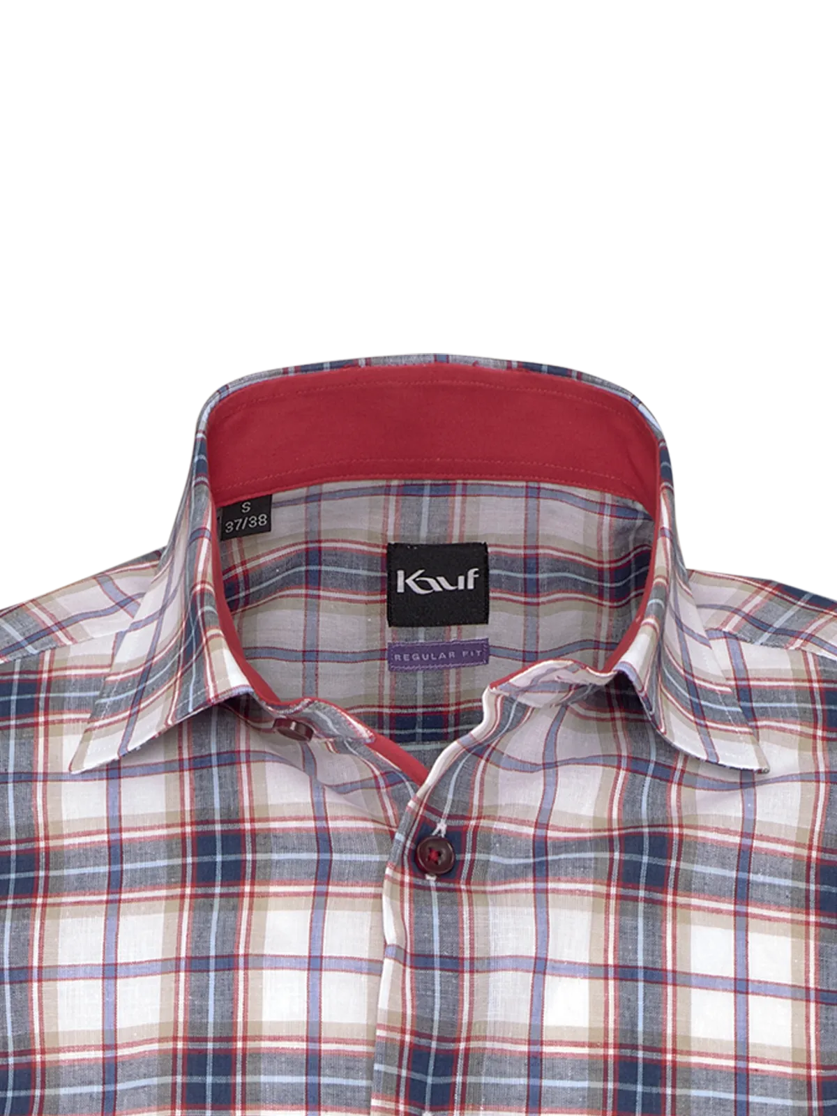 Bari Kent Langarm regular fit mit Kontrast mit Leinen