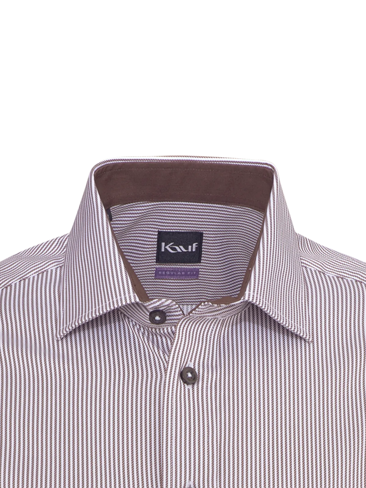 Brown and white Pisa New Kent shirt regular fit with Roman stripes