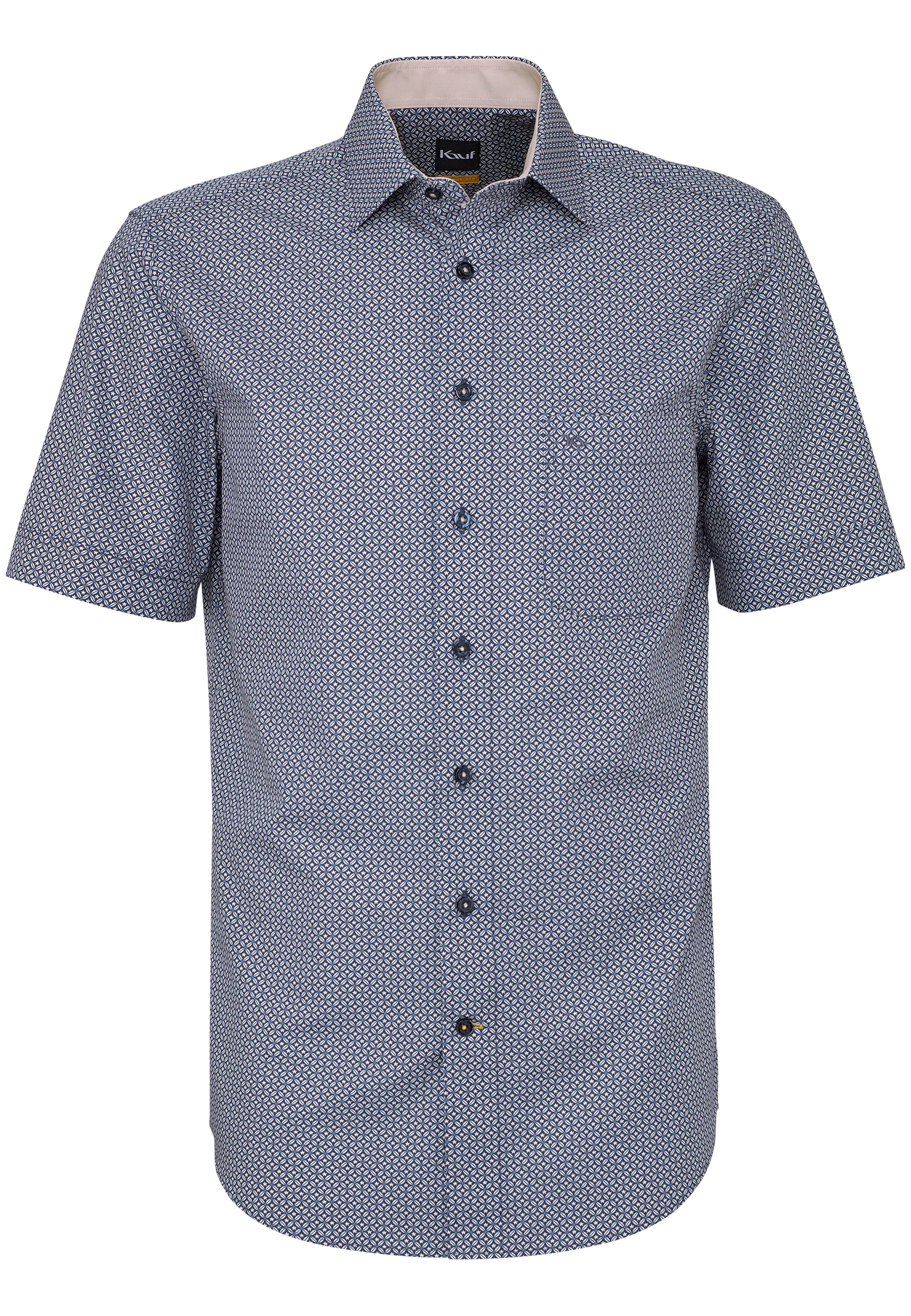 chemise homme bleue à manches courtes