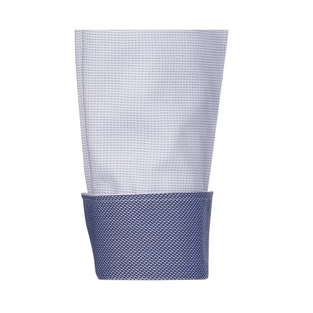 Chemise pour homme Coupe Regular Fit, blanche, avec un fin motif structuré bleu foncé