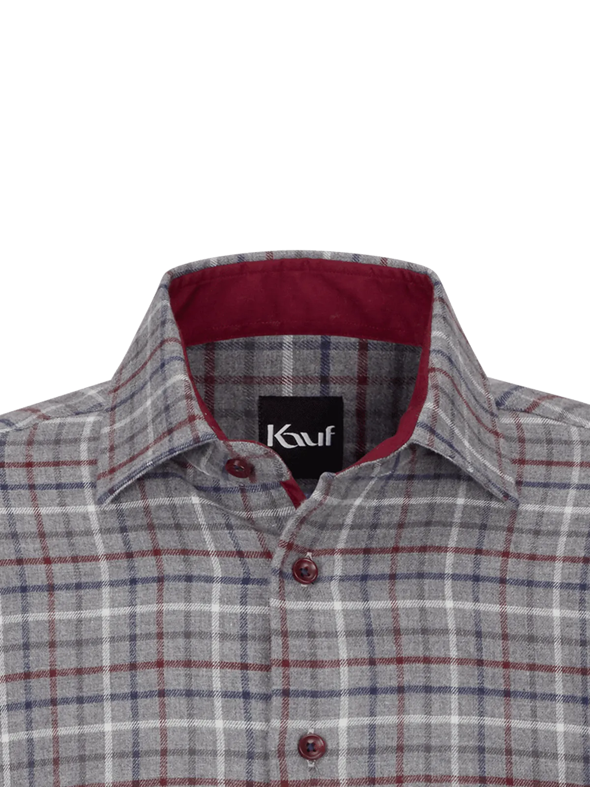 Bari Kent a manica lunga regular fit con contrasto in qualità flanella leggera