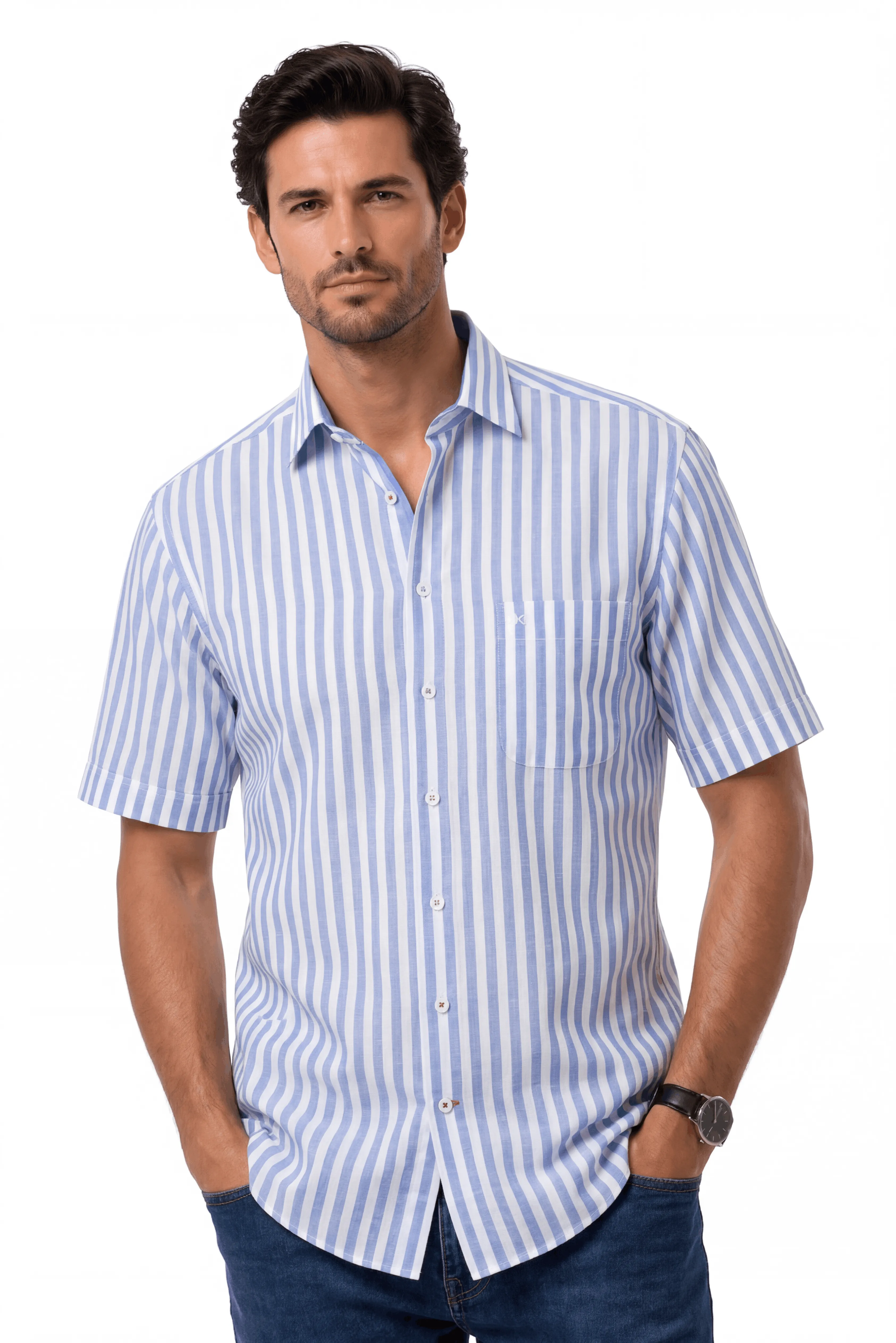 Bari Kent Kurzarm regular fit mit Kontrast