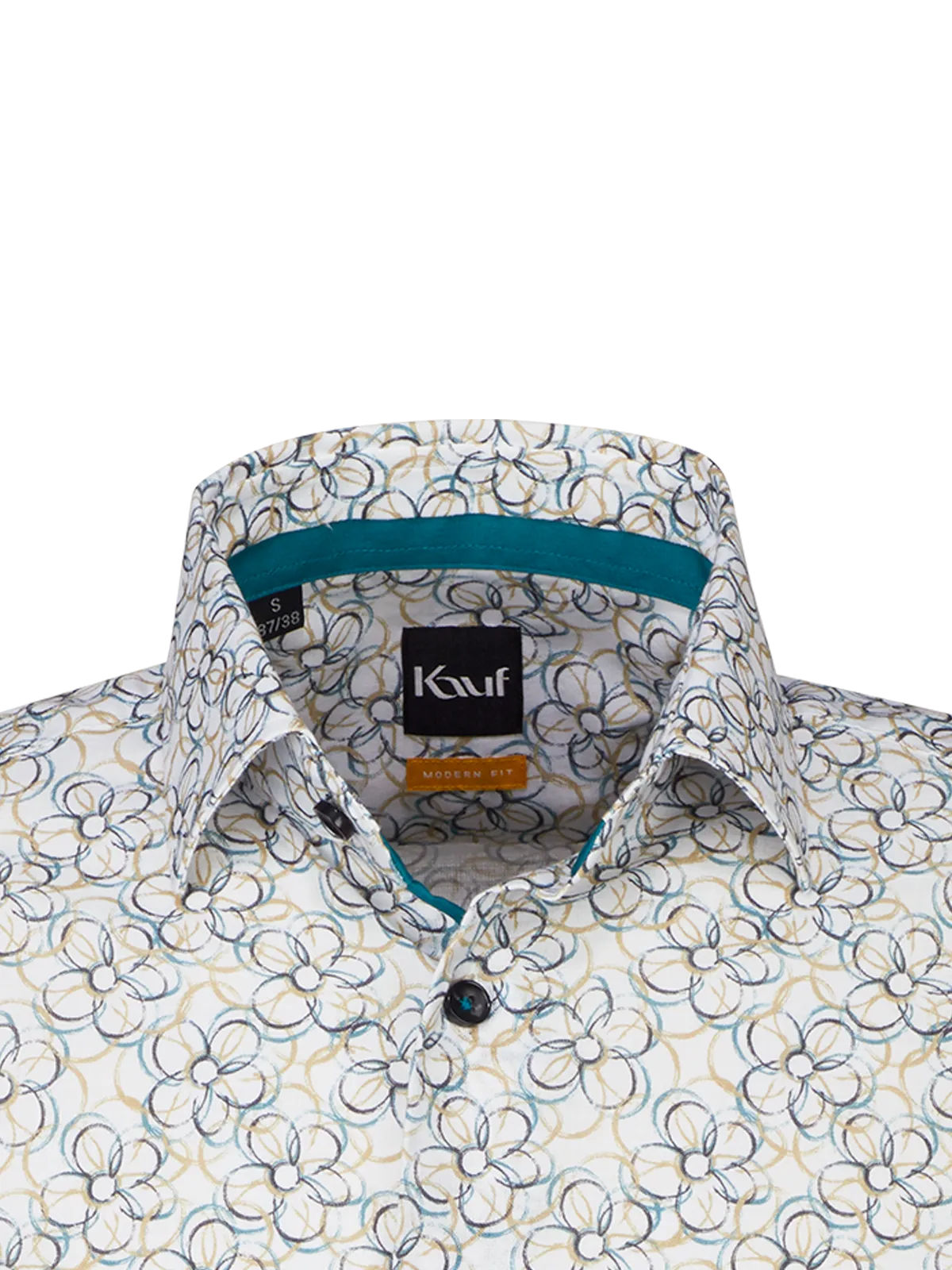 Bari Kent Kurzarm regular fit  Kontrast mit Leinen