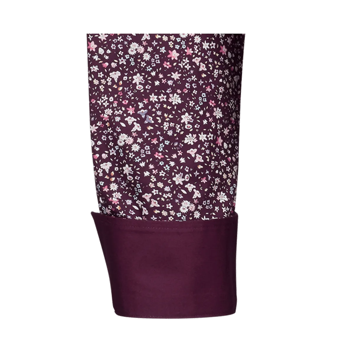 Firenze button down manica lunga modern fit rosso vino con contrasto