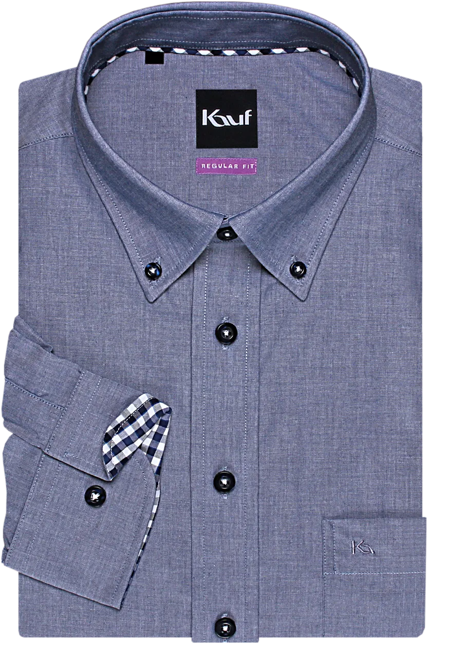 Pisa Button Down Langarm mit Kontrast