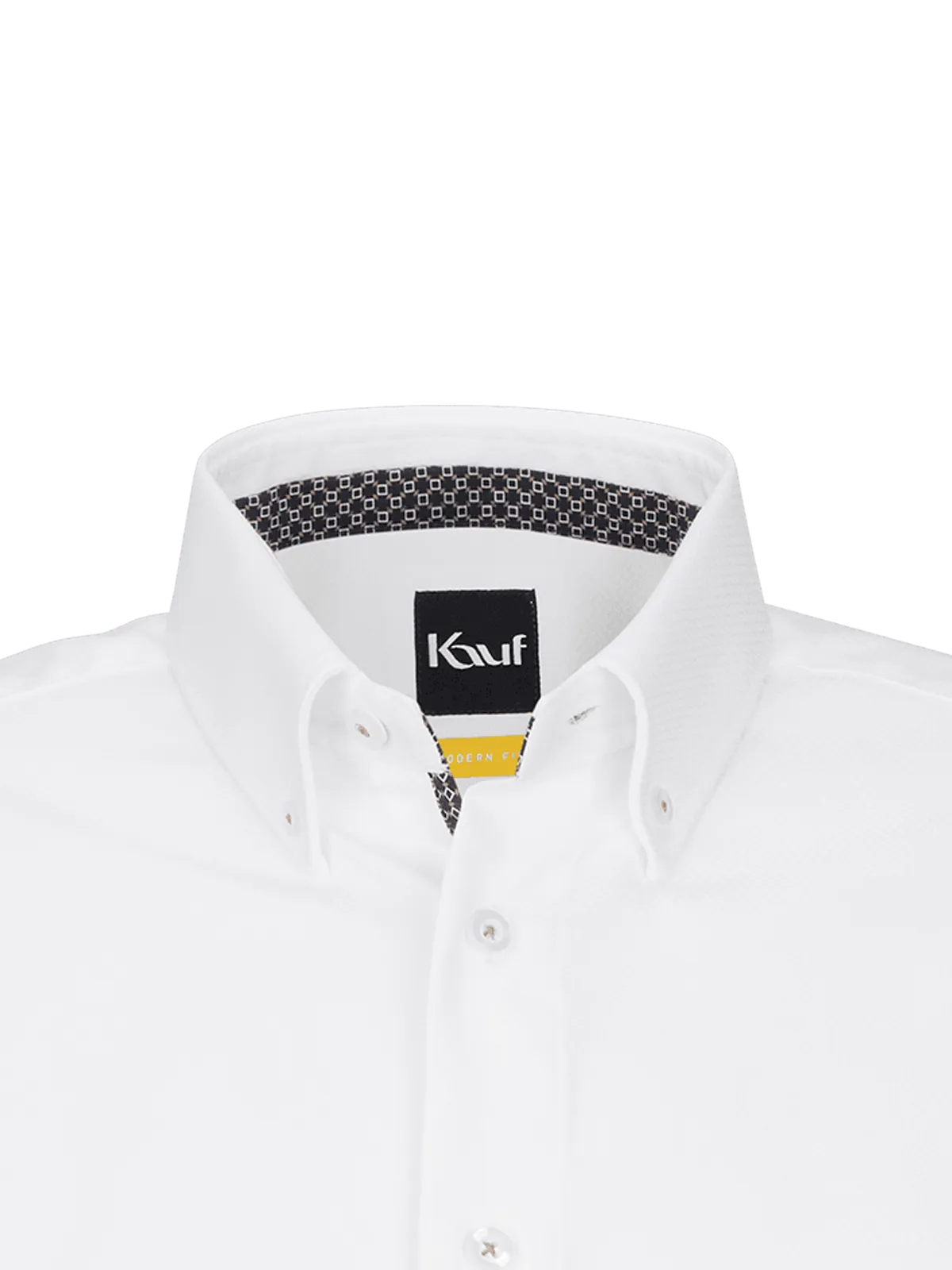 Firenze Button Down modern fit Langarm weiss mit Kontrast