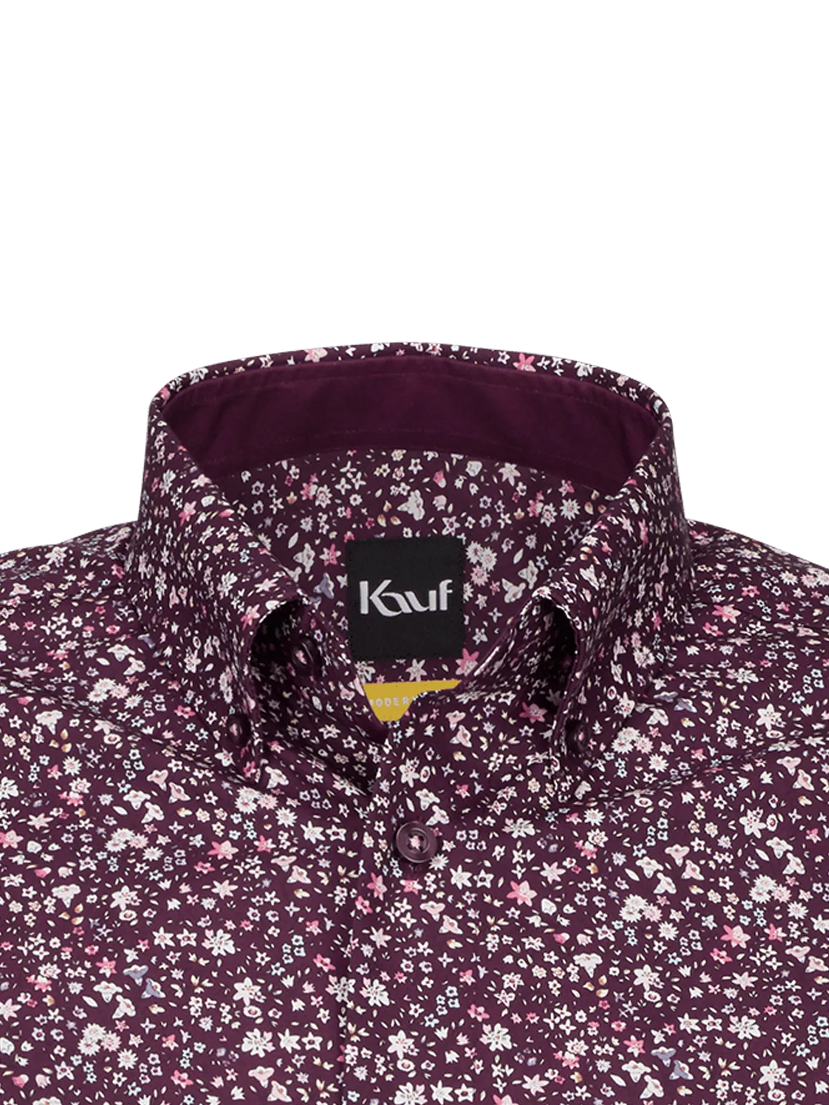 Firenze button down manica lunga modern fit rosso vino con contrasto