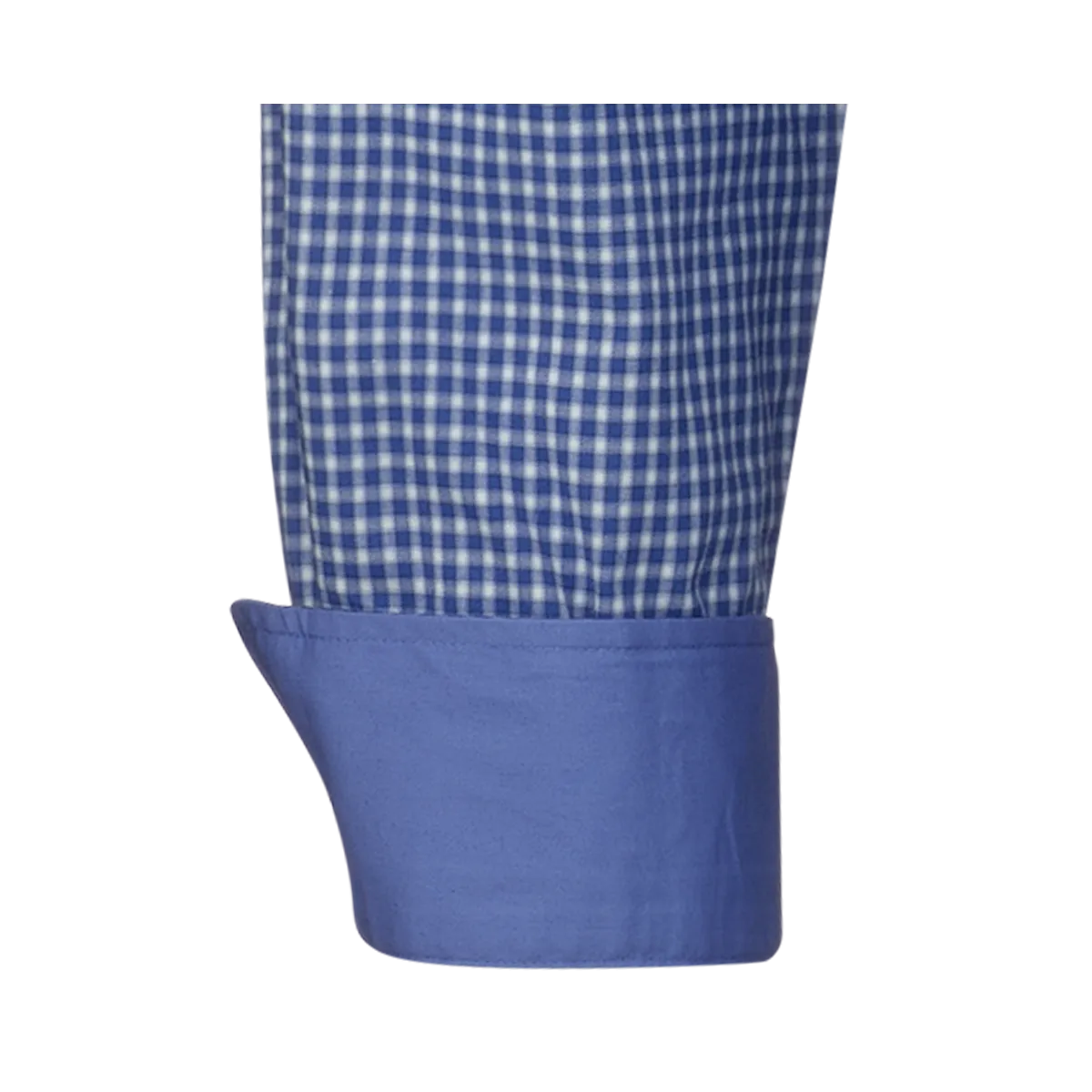 Mittelblau kariertes Bari Button Down Hemd Regular Fit