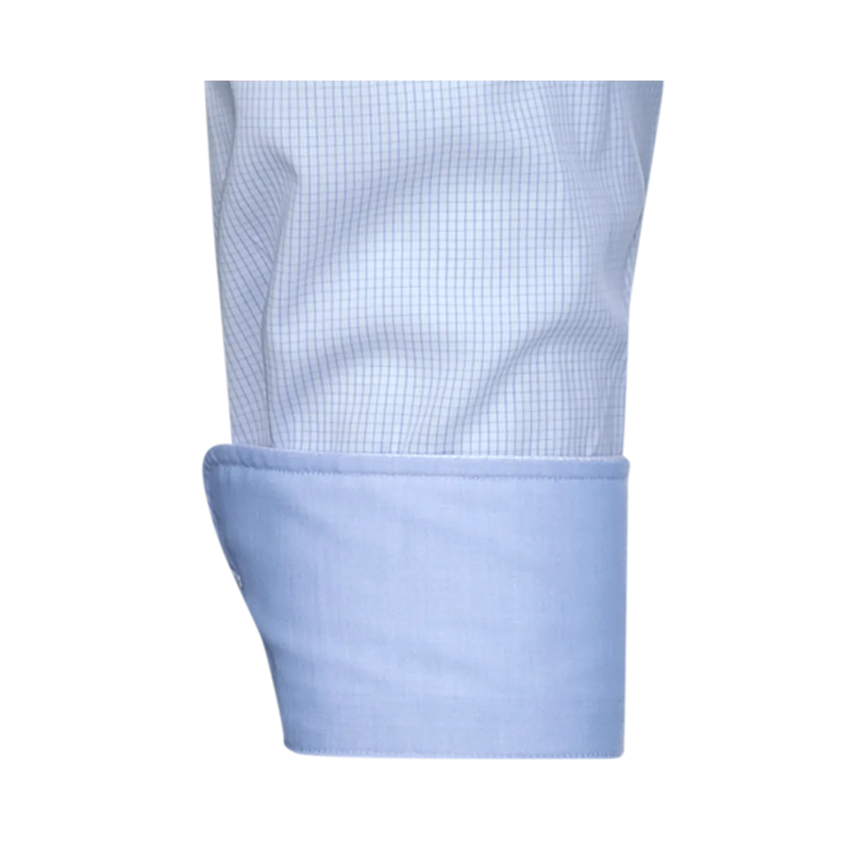 Regular Fit Herrenhemd Hellblau-Weiss mit feinem Fensterkaro