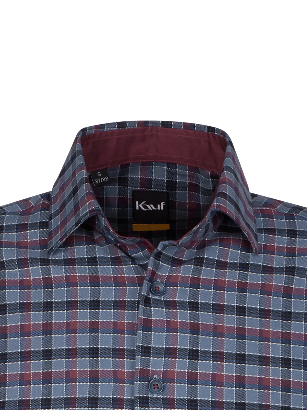 Bari Kent Langarm regular fit mit Kontrast in Flanellqualität