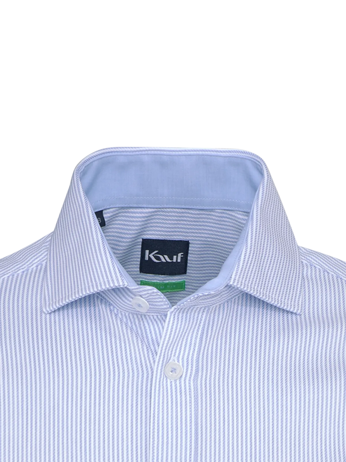Slim Fit Herrenhemd Weiss-Hellblau mit feinem Schwesternstreifen