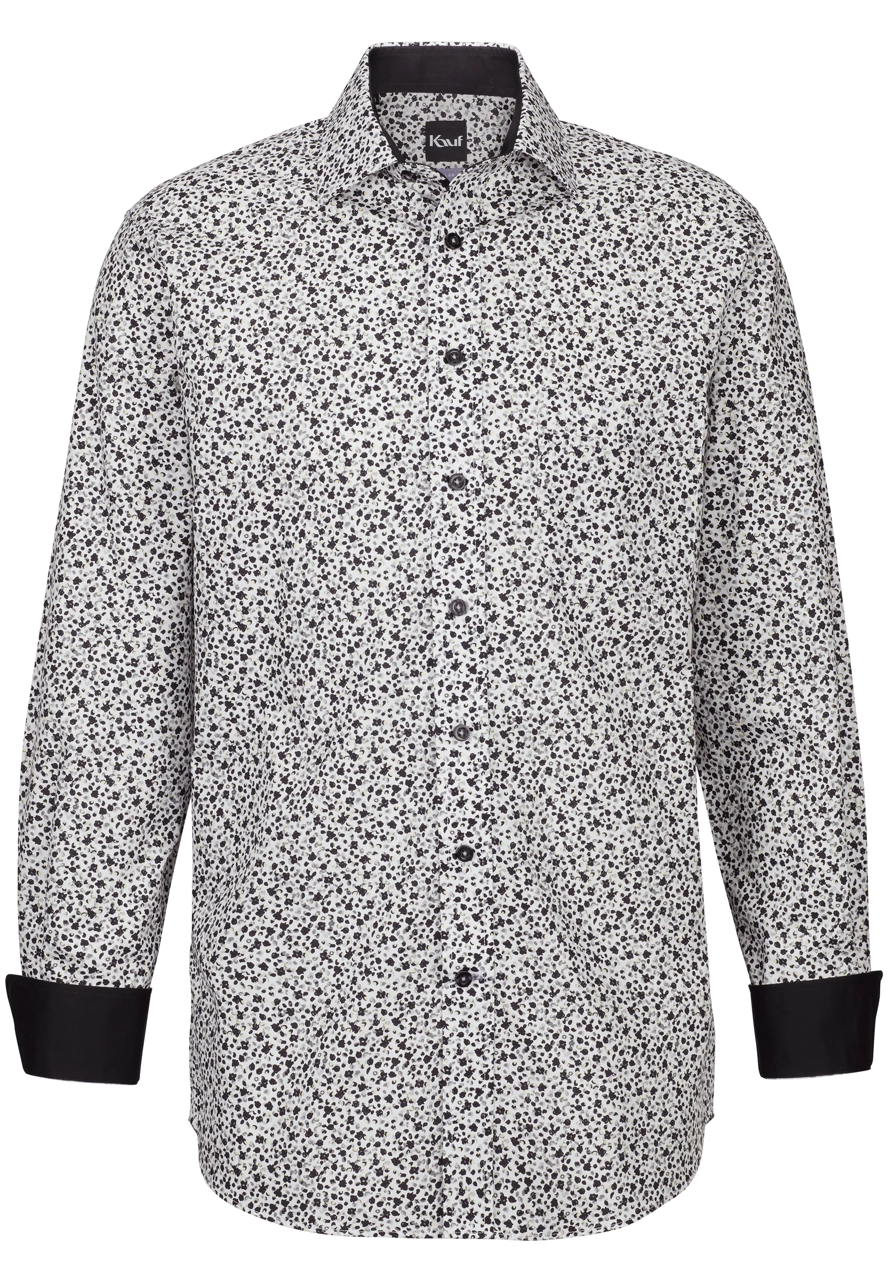 Chemise Kastel Denmark – Manches Bouffantes Noir Et Blanc Fleuri – Style Soleil