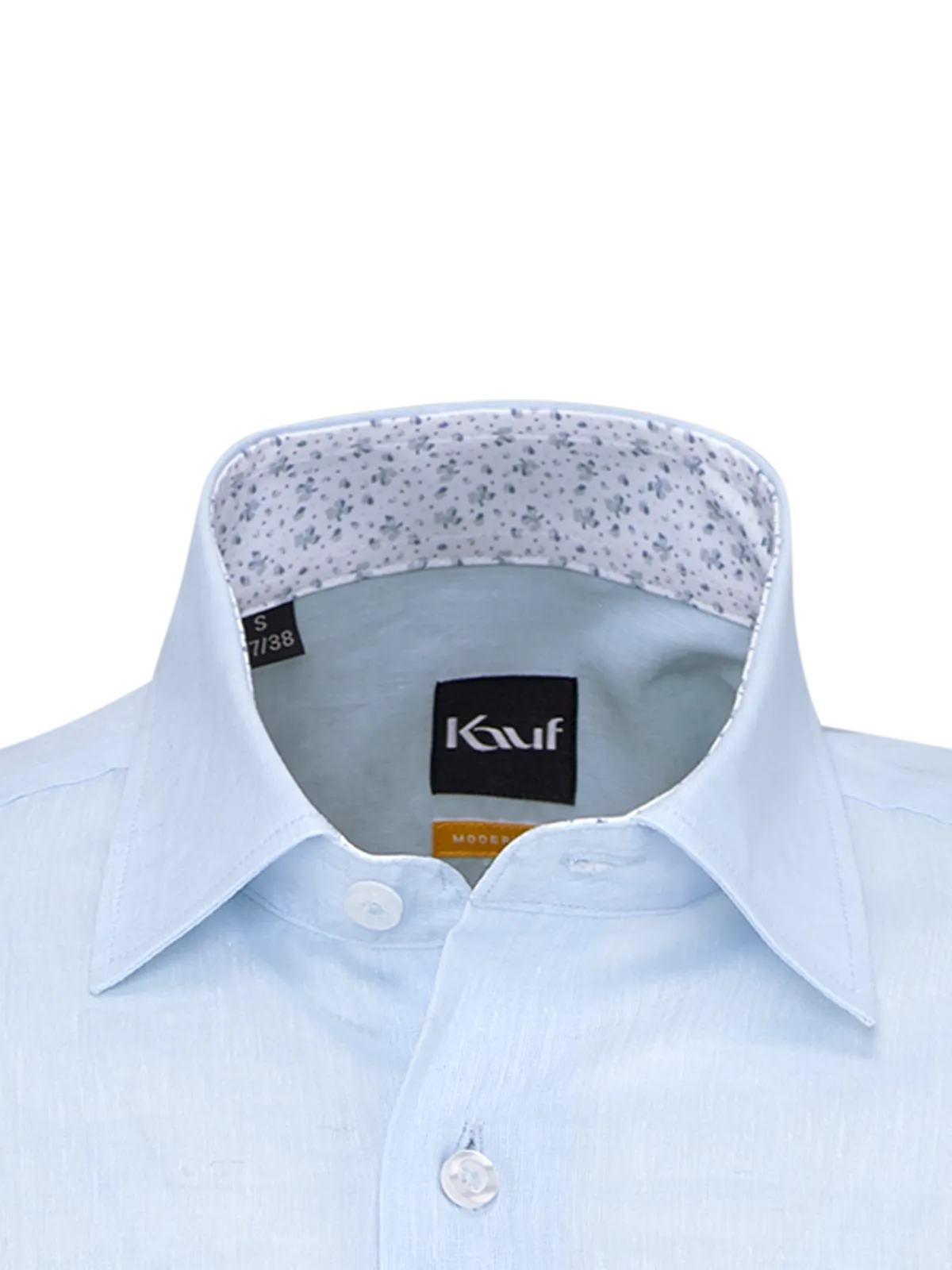 Verona Kent Kurzarm modern fit mit Kontrast mit Leinen