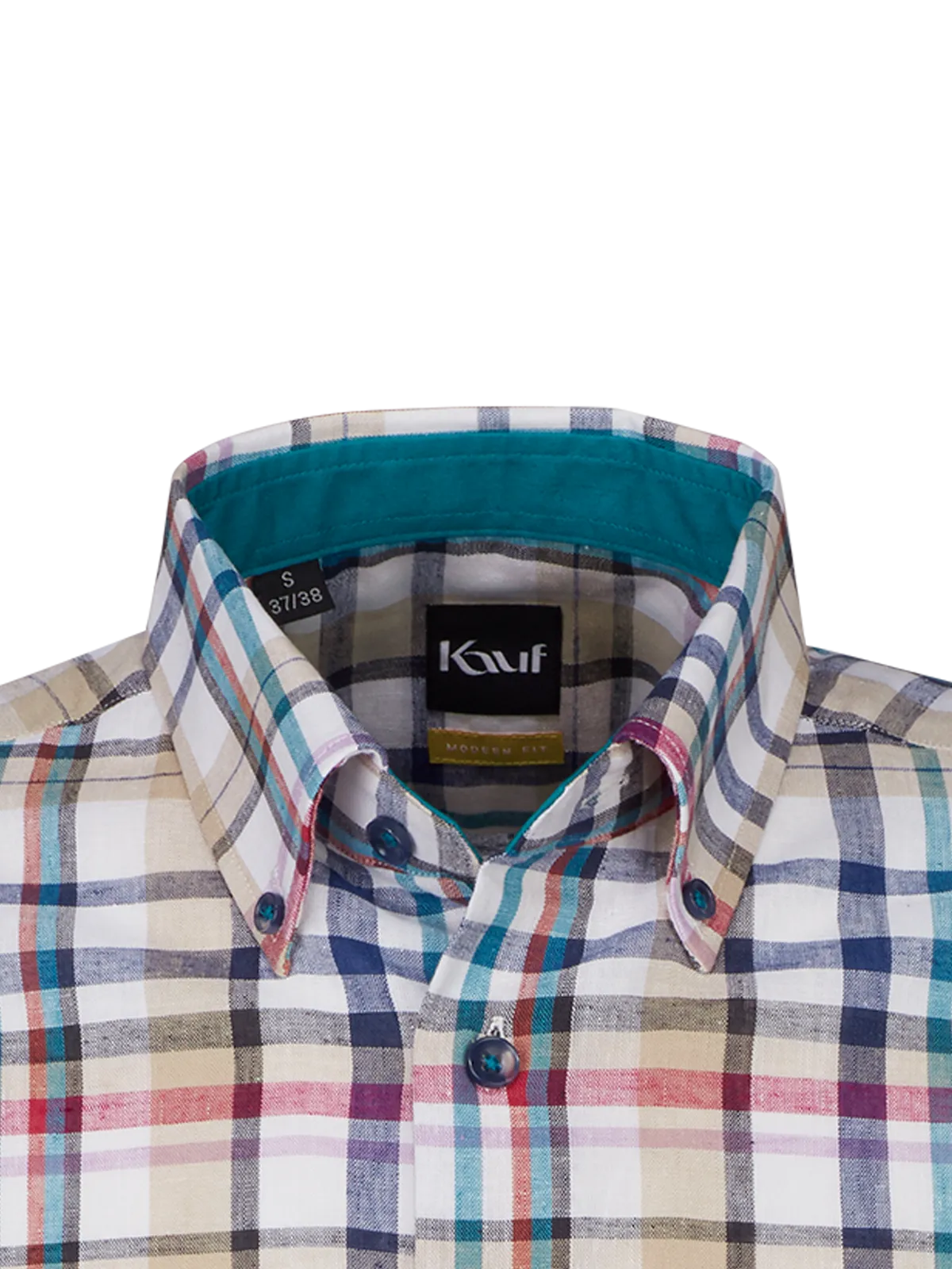 Verona Button Down Kurzarm modern fit mit Kontrast